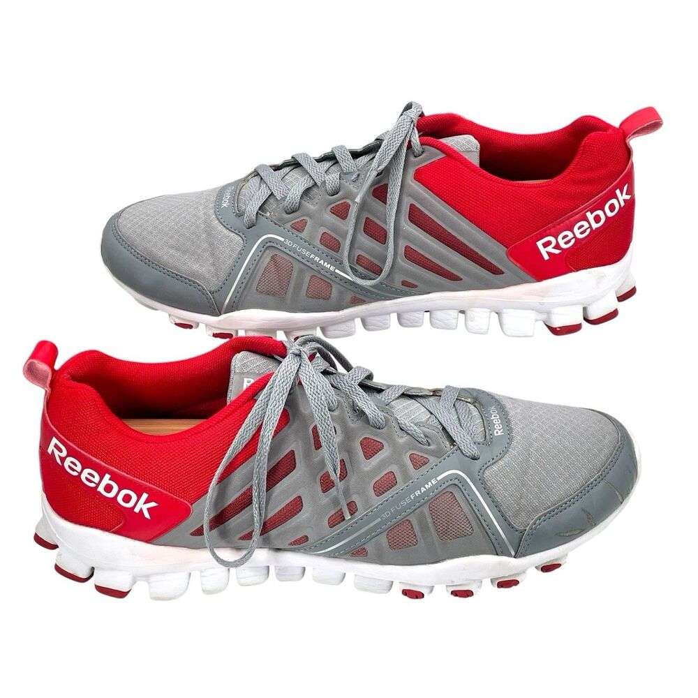 Reebok 3D FuseFrame Running Shoes Gray Red Men’s Size 12 Athletic